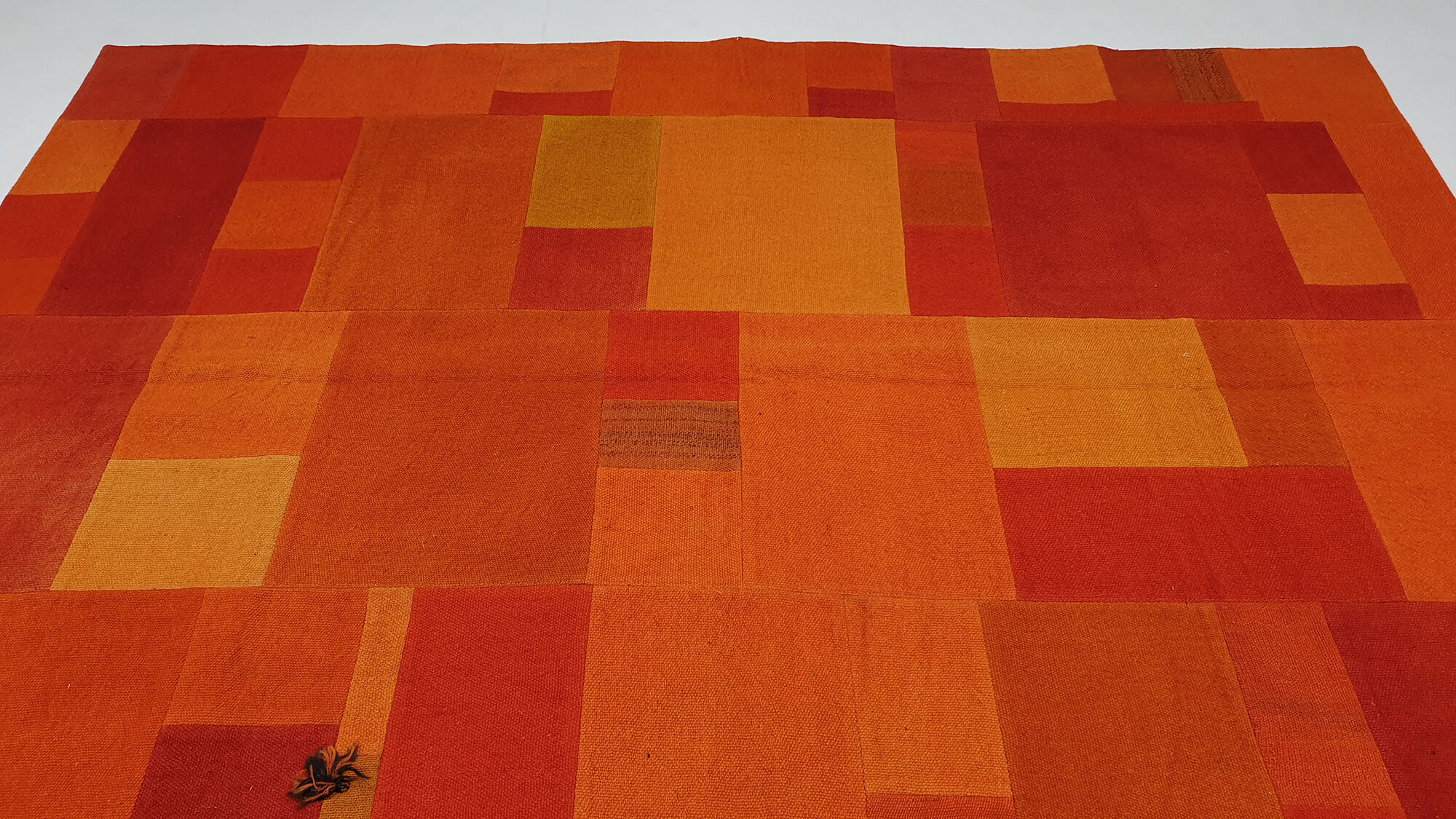 Patchwork kilim rug 6.7x4.7 ft 203x143 cm area orange floor rug vintage turkish rug.