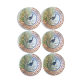 6 Gien Savane collection plates
