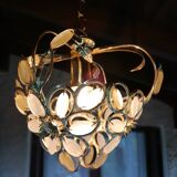Gold metal pendant light and 90's glass pendants