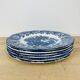 6 Wedgwood Woodland dinner plates blue
