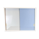 Kitchen wall cabinet with blue-grey fronts, 1960s