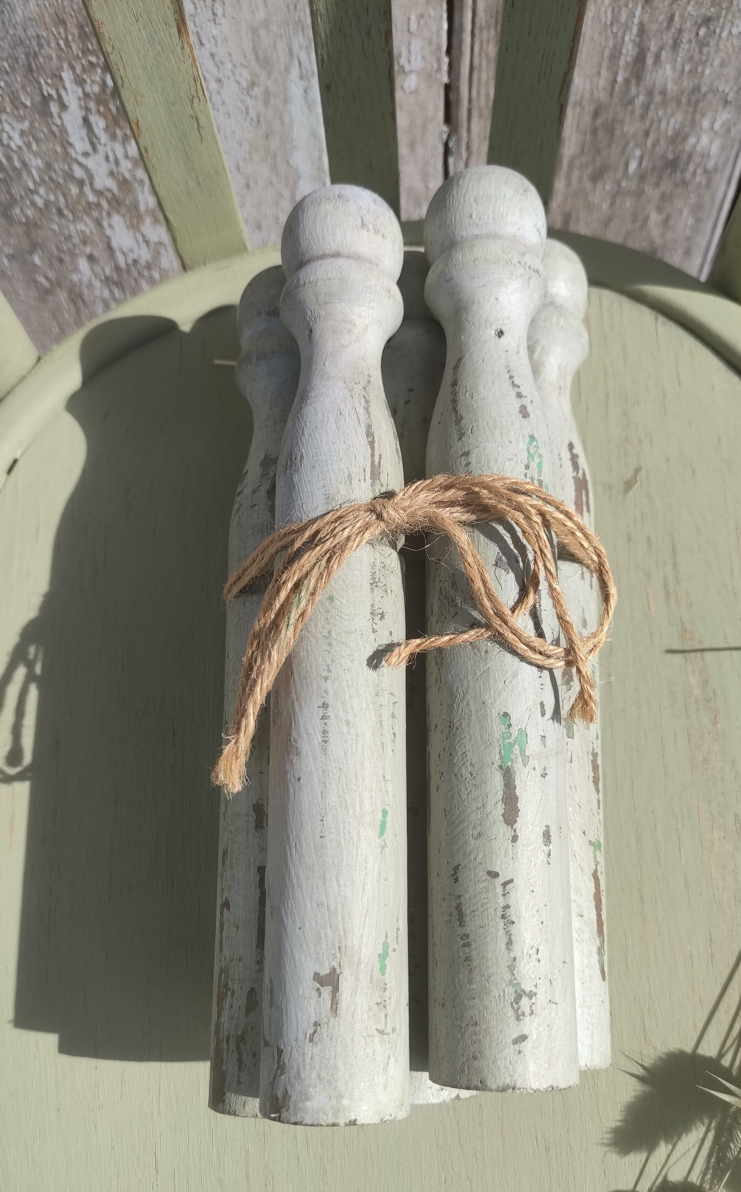 Jeu de quilles vintages en bois patiné