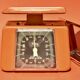 Stube - vintage household scale in orange painted metal - force 10 - 1960s