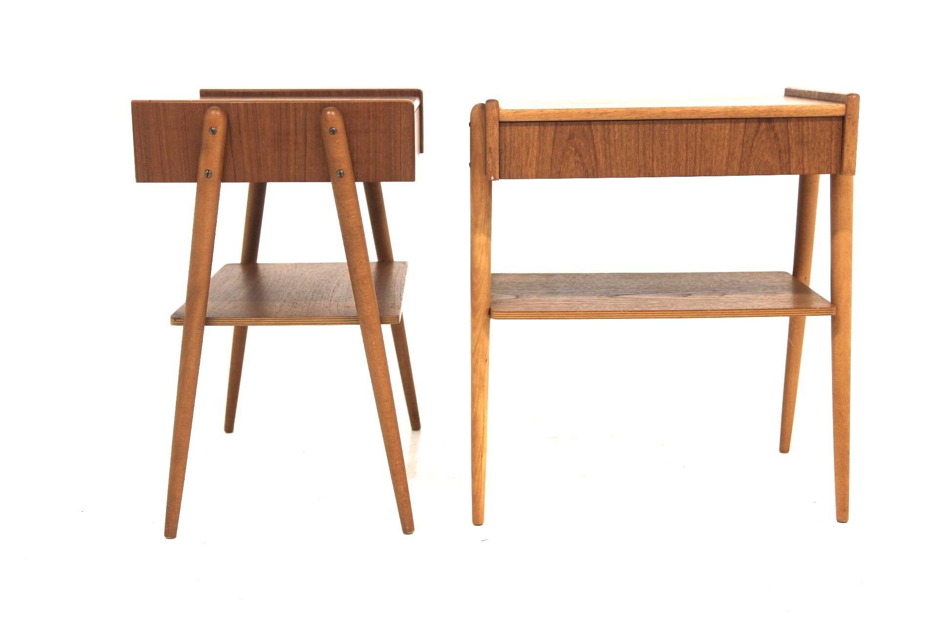 Set of 2 Scandinavian teak bedside tables, Carlström, Sweden, 1960