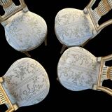 Suite Of Four Louis XVI Style Hot Air Balloon Chairs - Lacquered And Gilded Wood