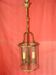 cylindrical bronze and glass vestibule lantern with 3 candle holders