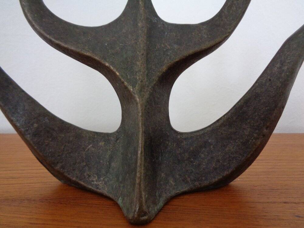 Brutalist Bronze Candleholder by Michael Harjes, 1960s