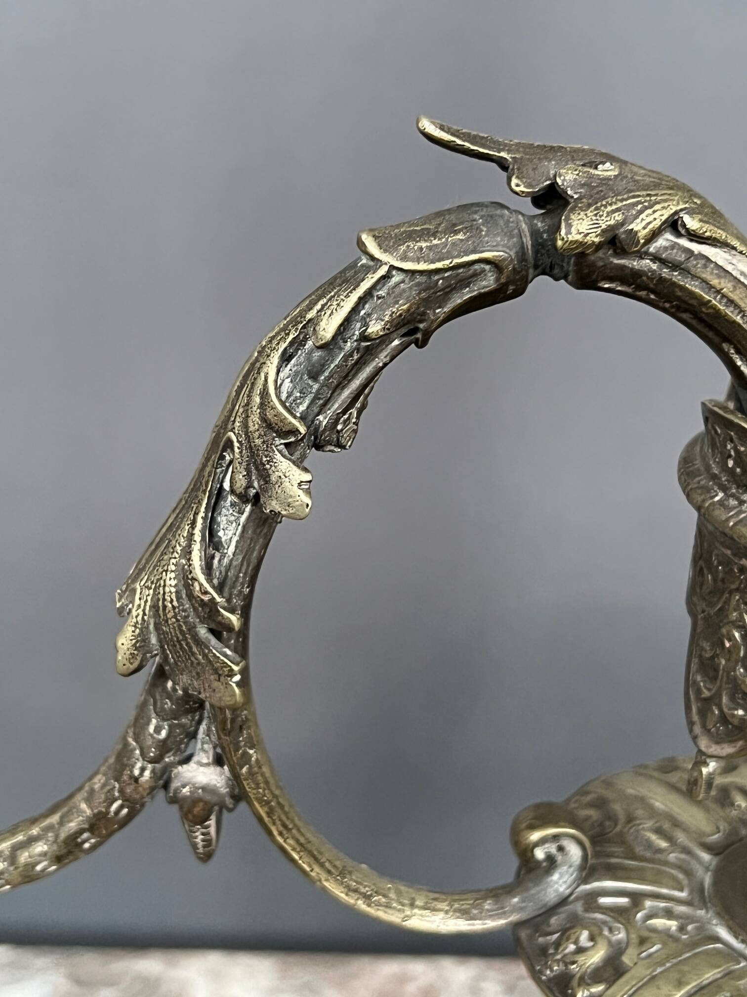 Chandelier. Silvered bronze, crystal.