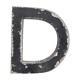 Store sign letter D in zinc