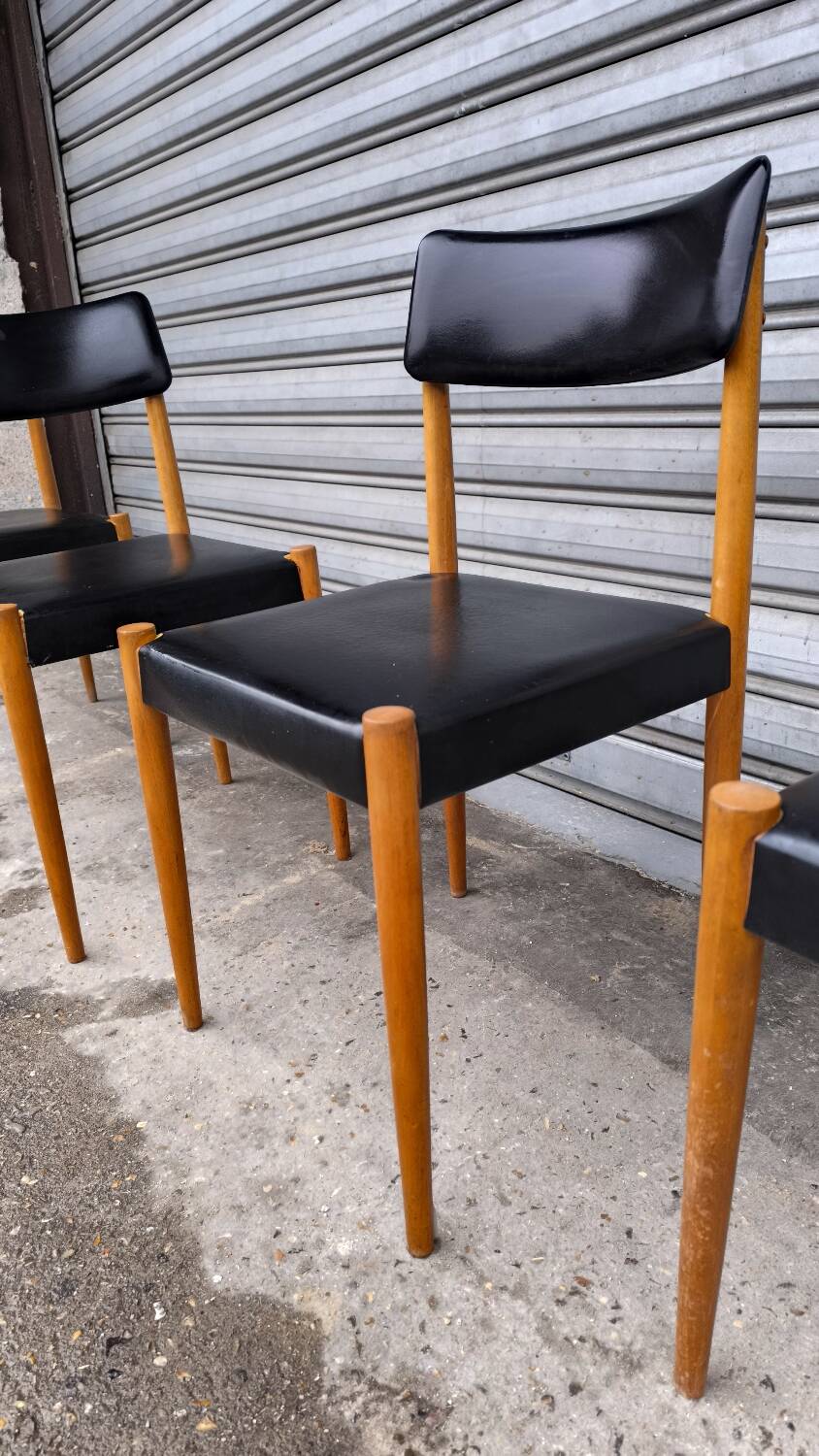 Set of four Scandinavian teak chairs 1960