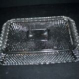 Antique rectangular molded crystal tray, 1920