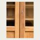Parisian glass cabinet in solid raw oak, 1950