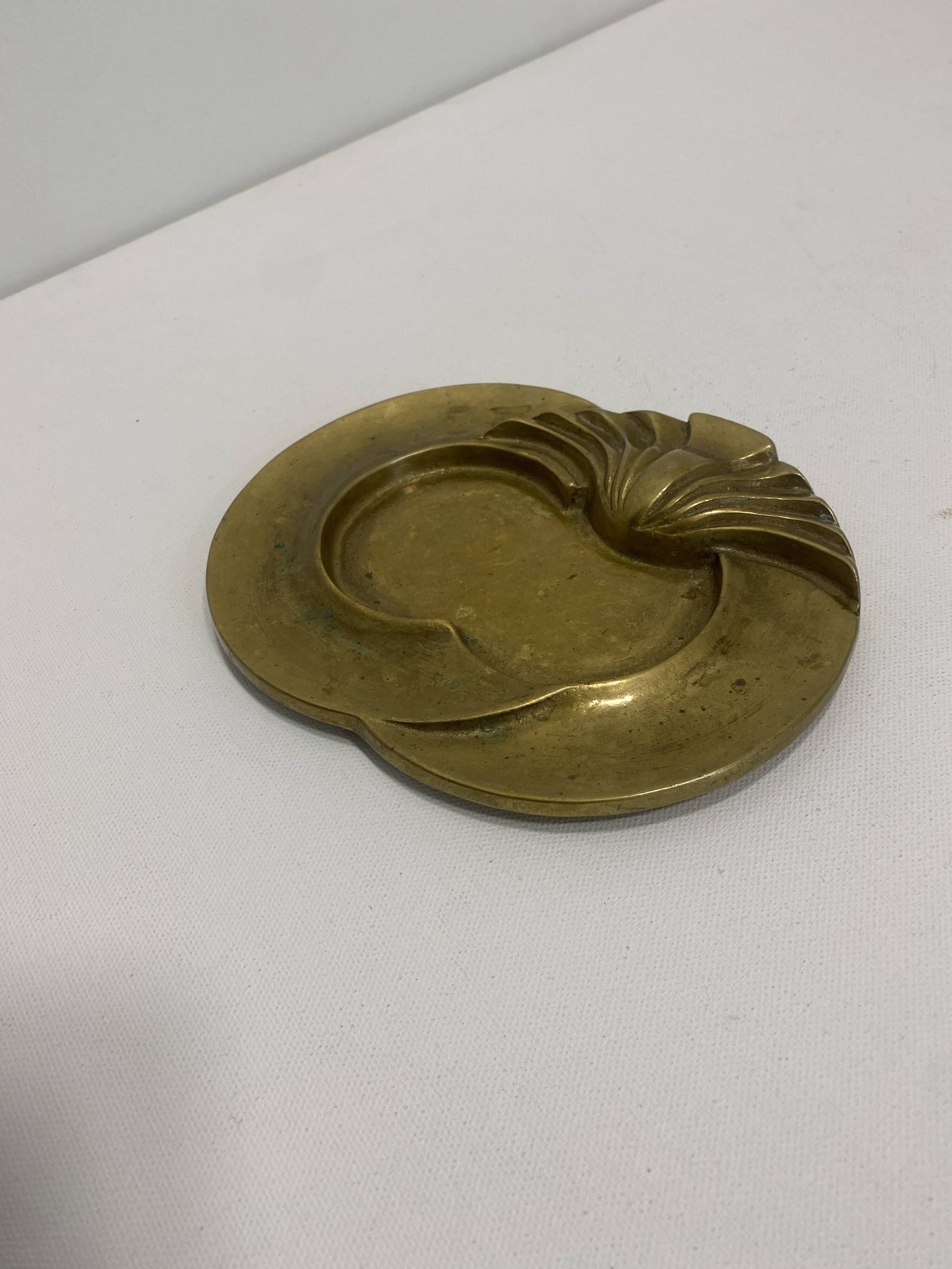 Heavy Brass Plate Keys Table Decorative Hollywood Regency Vintage 1970s