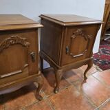 Pair of vintage 1960s oak bedside tables