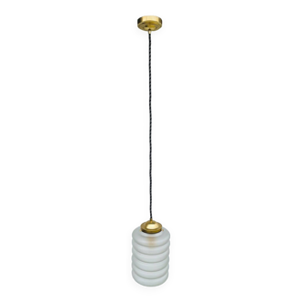 Art deco sandblasted glass pendant light