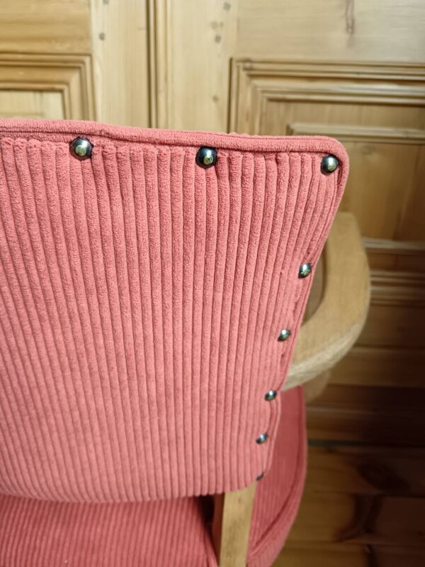 Fauteuil bridge rénové velours rouge