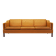 Orange leather sofa, Danish design, 1970s, production: Denmark