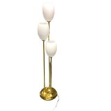 Italian Floor Lamp in Brass and Opaline Glass, 1980s