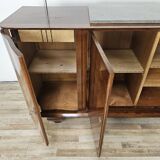 Buffet Art Déco en chêne pour salle à manger avec plateau en marbre