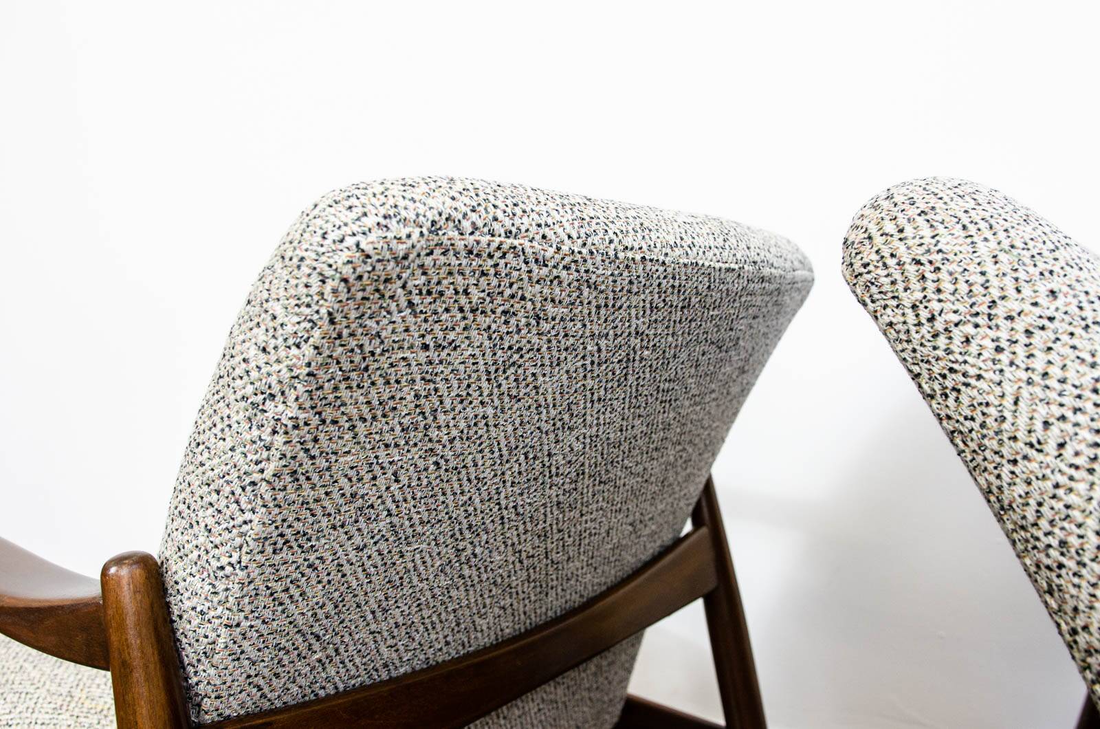 Pair of mid century green gfm64 armchairs by edmund homa, 1960's