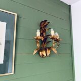 Golden leaf wall light