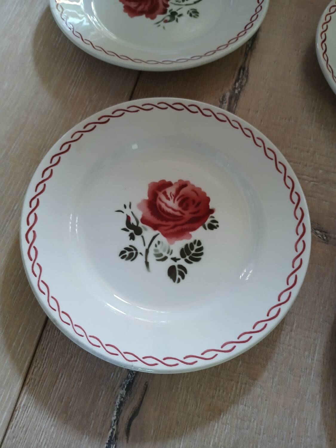 8 old Badonviller dessert plates
