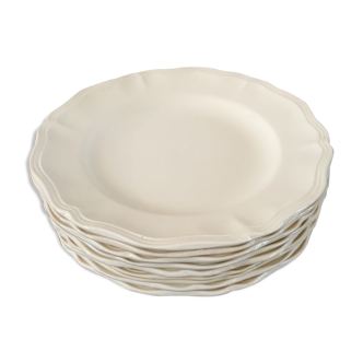 Set de 9 assiettes plates Ivoire Digoin Sarreguemines
