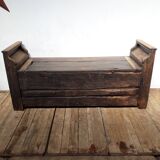 Church bench wooden chest 18th