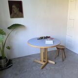 80s round beech table