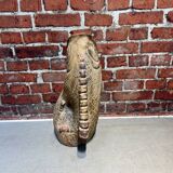 Terracotta umbrella stand in the shape of a fish