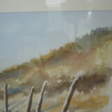 Watercolor painting by the sea boats