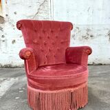 Padded pink toad armchair