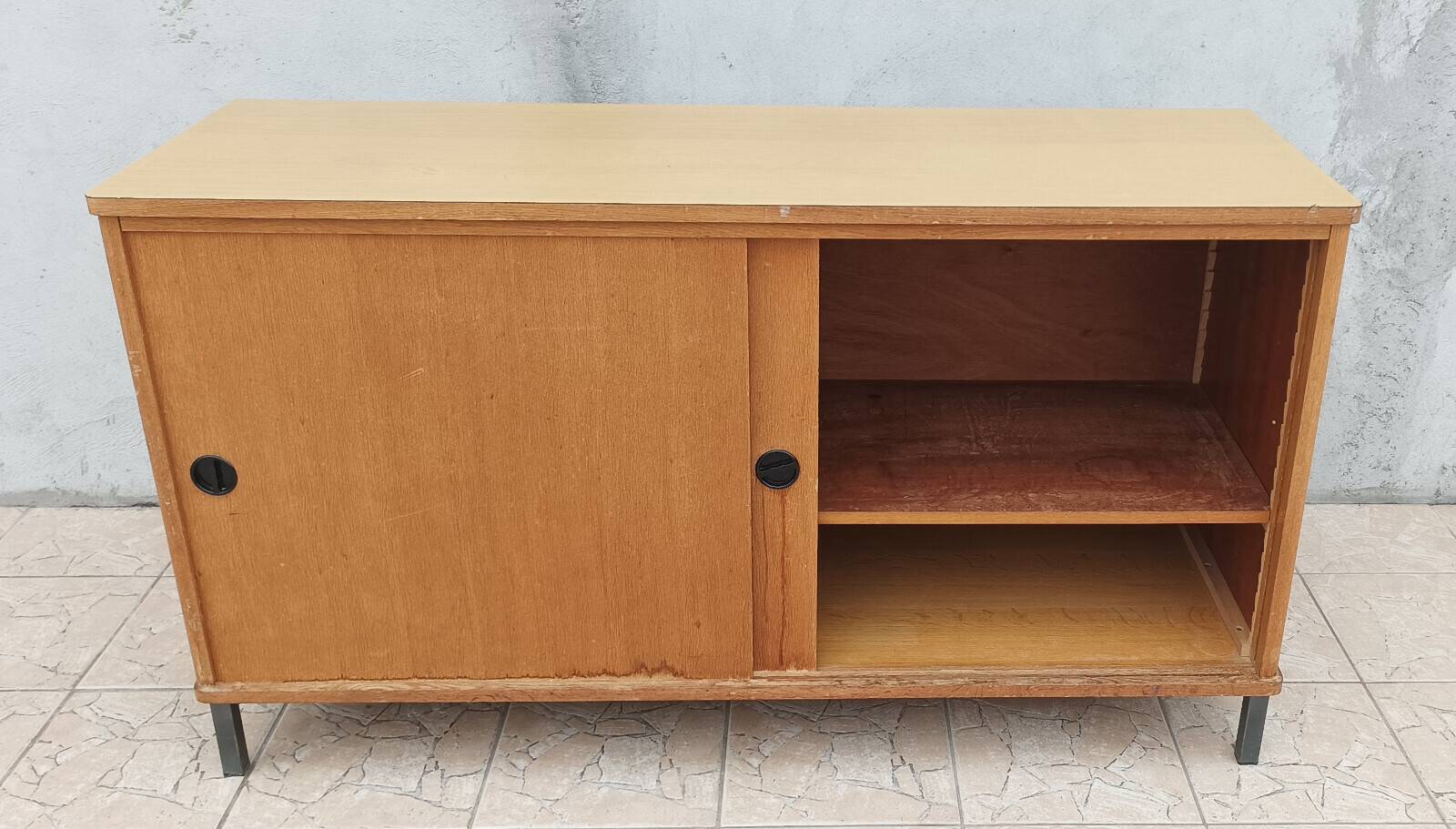 Enfilade vintage buffet d'école en chêne
