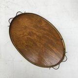 Presentation tray in wood and brass