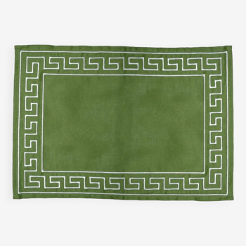Sets de table grecs brodés en vert