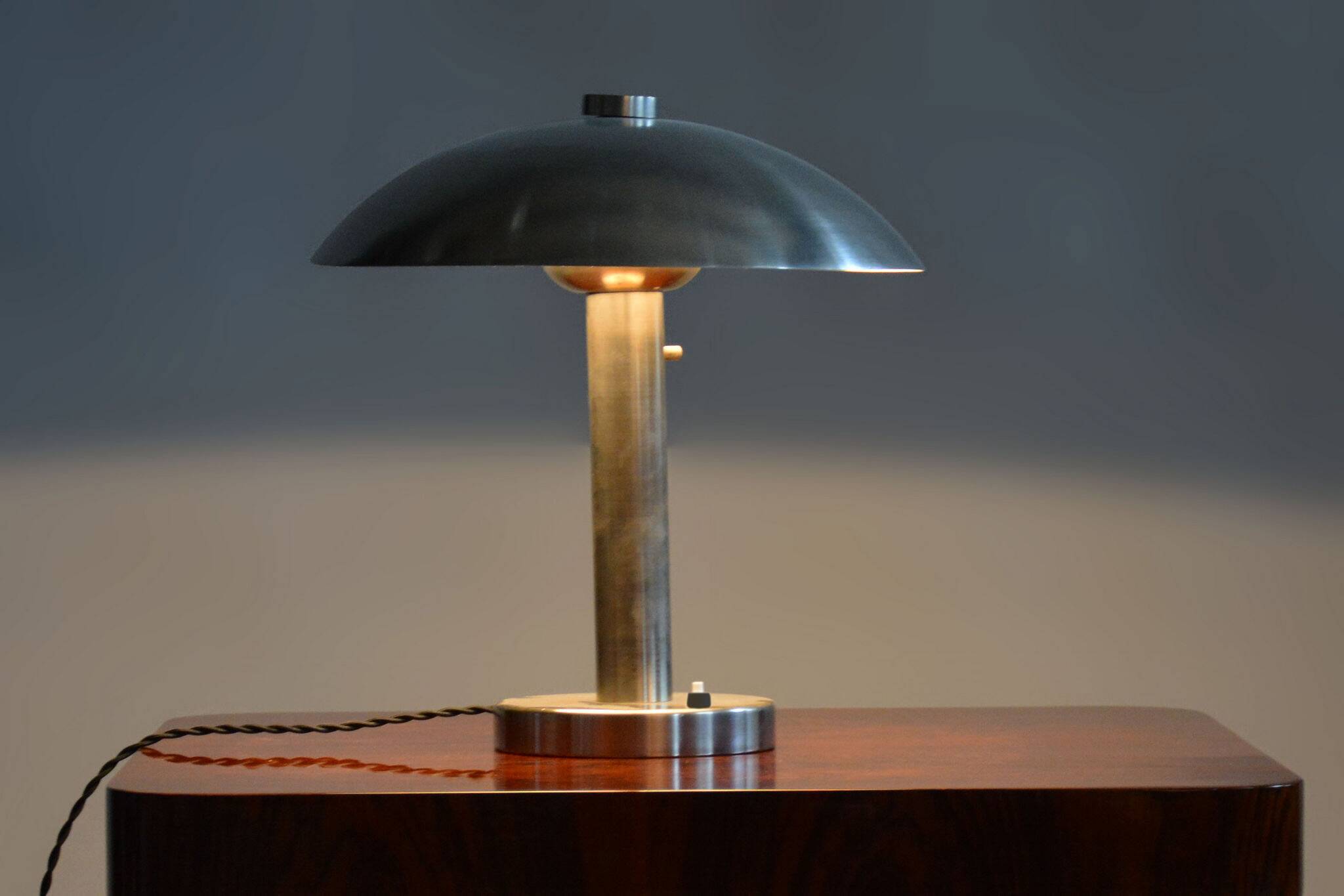 Restored Bauhaus Table Lamp, by Franta Anýž, New Electrification, Czech, 1920s