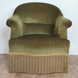 Pair of velvet toad armchairs