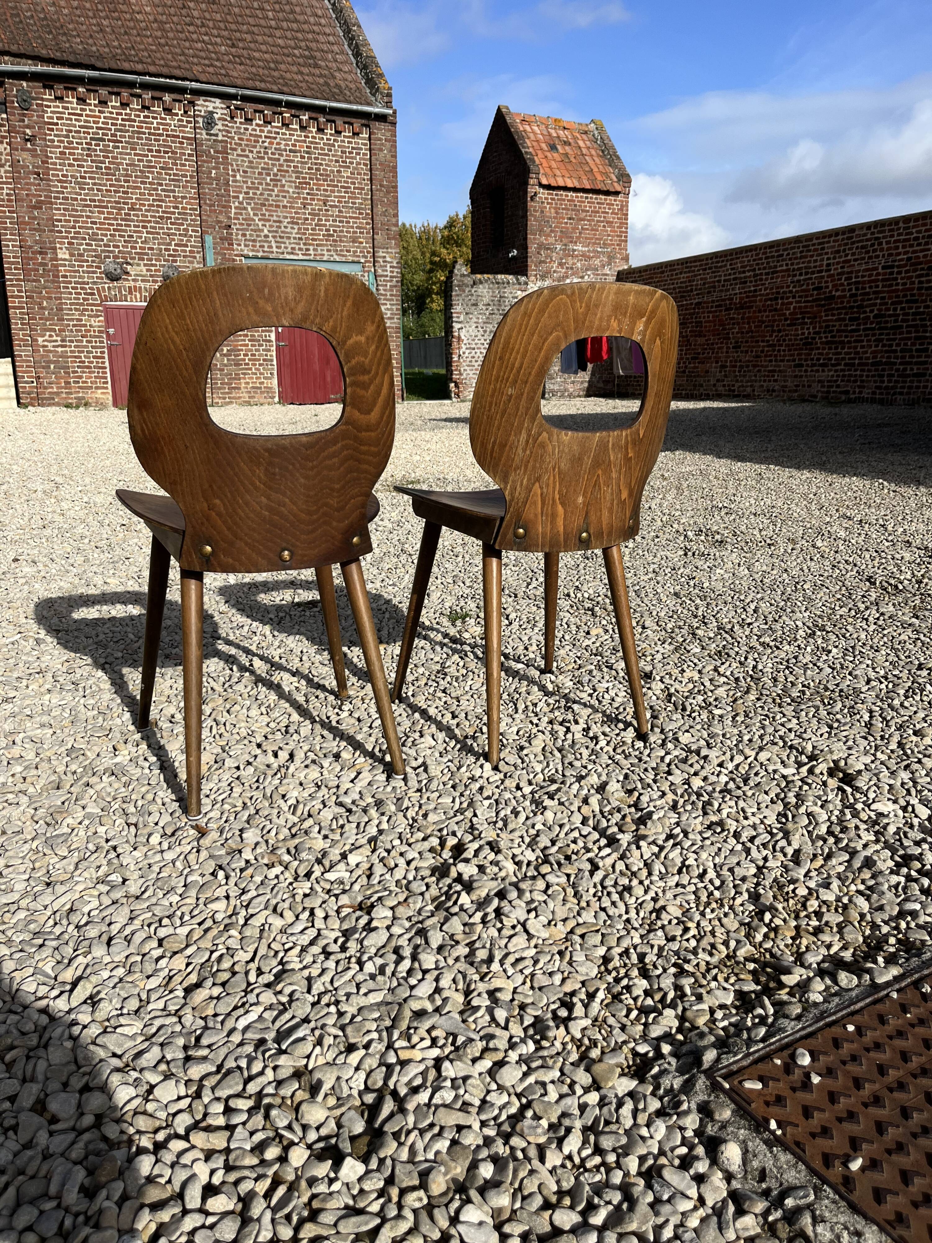 Pair of Baumann Fourmi chairs
