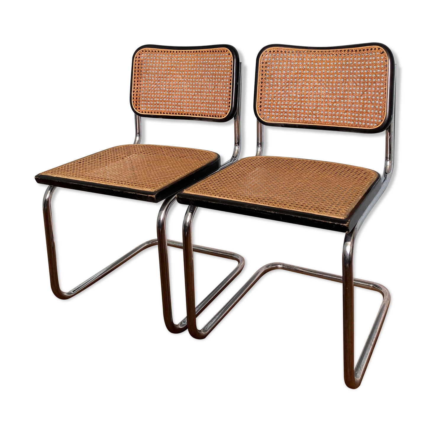 2 chairs Cesca B32 Marcel Breuer