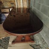 Oak table with glass top