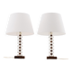 Lampe de bureau en bois de rose et verre par Orrefors, Suède, 1960