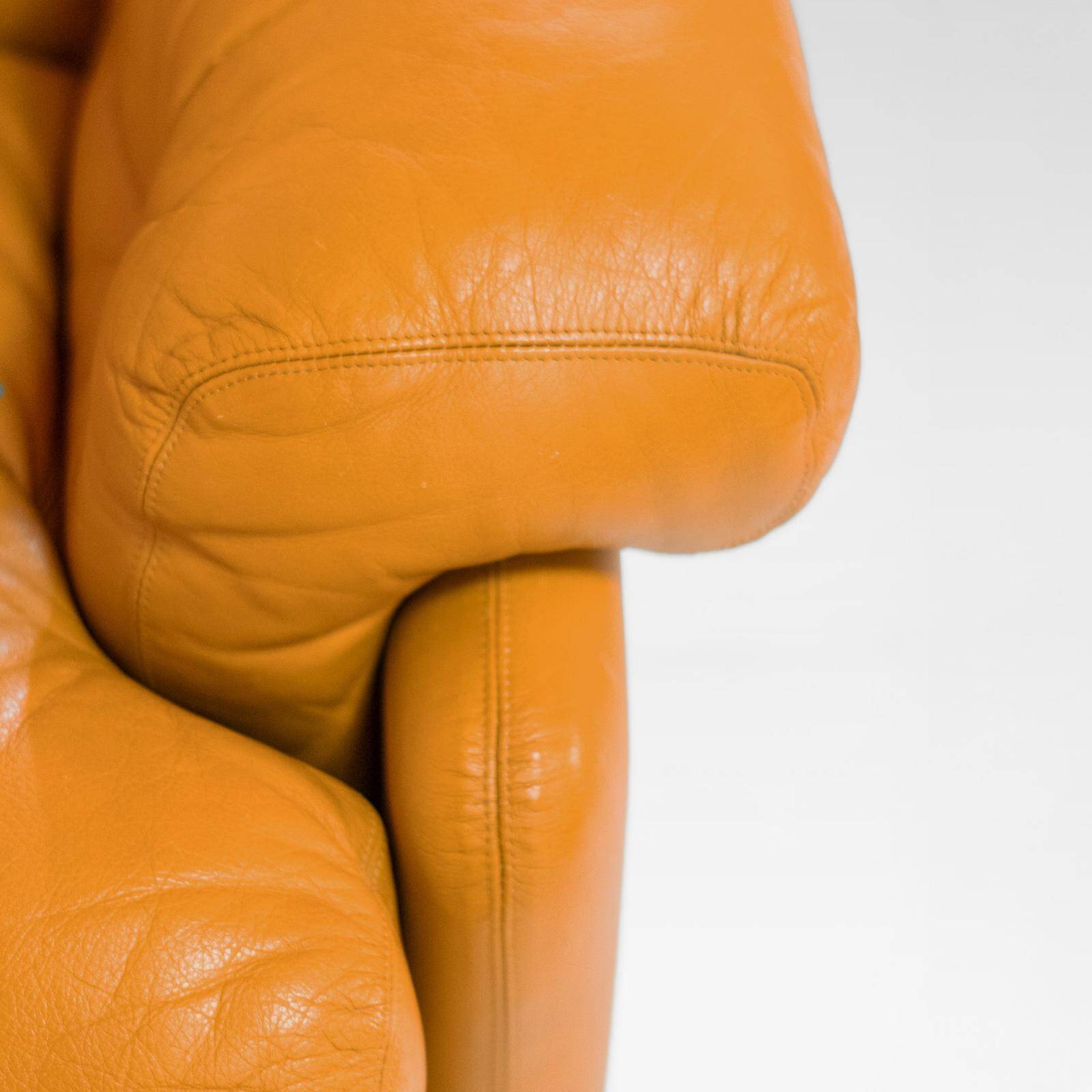 1970 Vintage Coronado Brown Leather Armchairs by Tobia Scarpa for C&B Italia