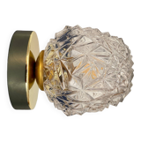 Vintage globe wall / ceiling light in molded glass