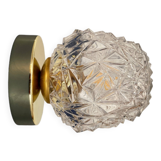 Vintage globe wall / ceiling light in molded glass