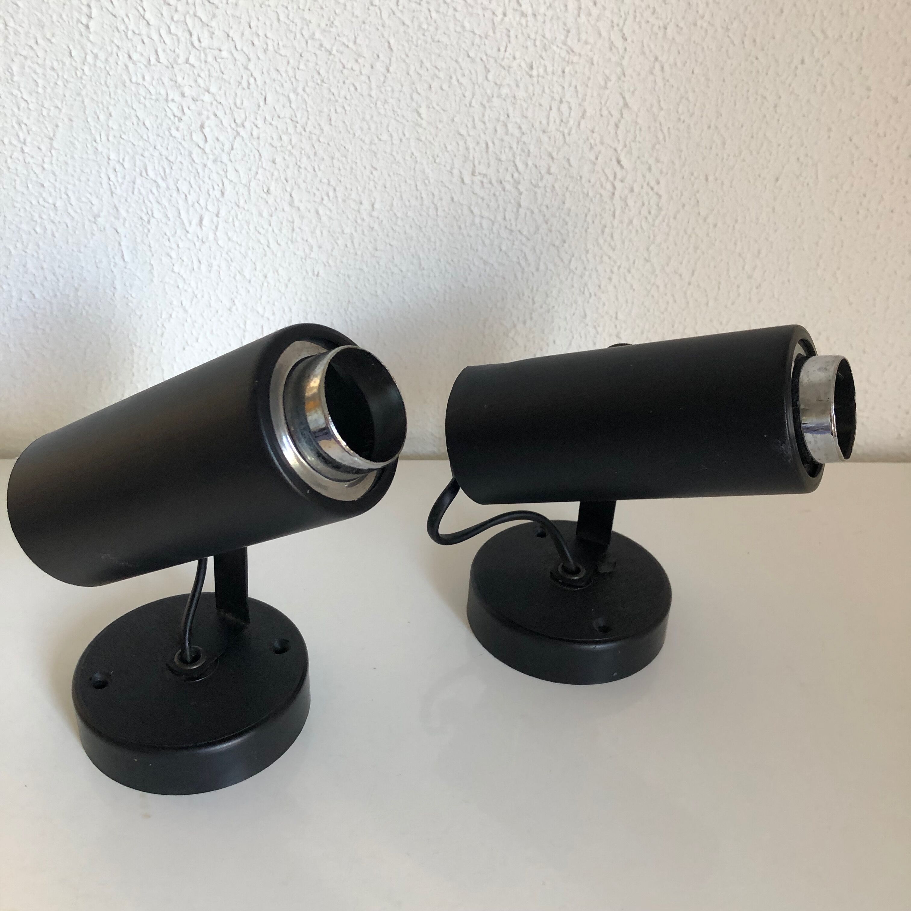 Pair of black spots vintage tubes 1950