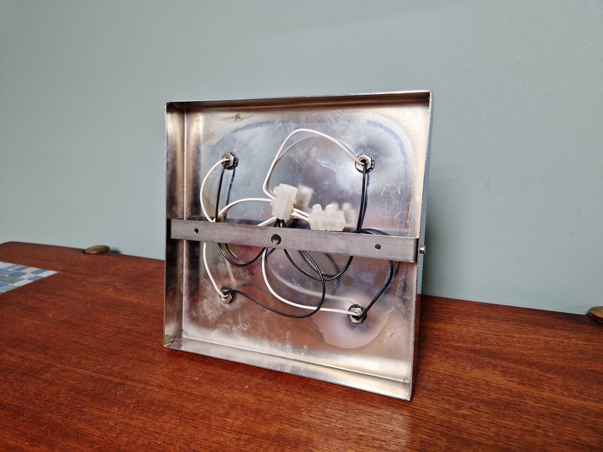 Space Age ceiling light in chrome metal, 1970s