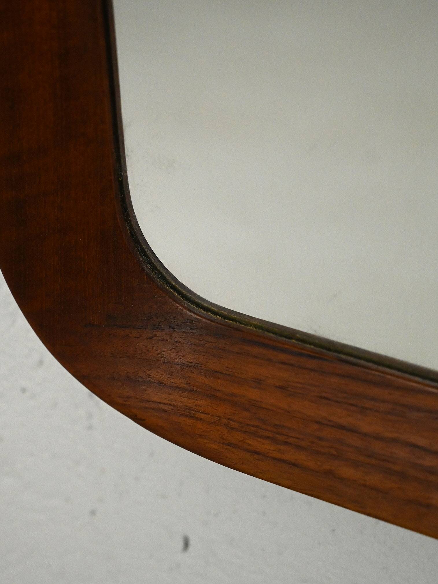 Teak mirror with beveled frame