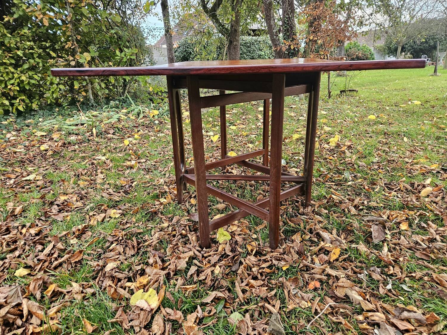 Table pliante Bendt Winge design scandinave 50-60 palissandre Kleppe