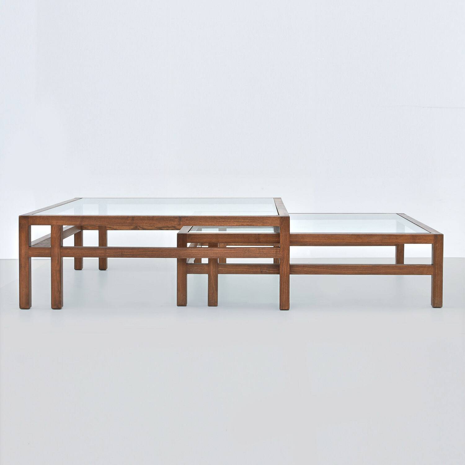 Jean-Michel Wilmotte tables basses gigognes « Silène » Ca. 1977.