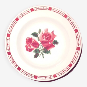 Retro soup plate Saverne model by Digoin Sarreguemines, circa 1940/1950